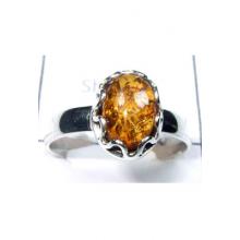 Cabochon Syntactic Amber Ring-S12R039
