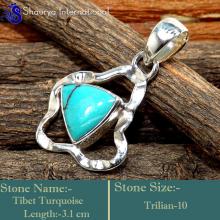 IPC979-Genuine Gemstone Tibet Turquoise 925 Sterling Silver Designer Pendants