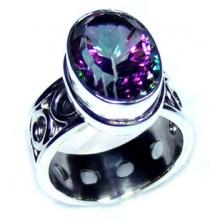 Faceted gemstone silver Ring-ss5r142