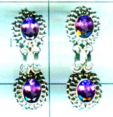 Silver export collection gem stone earring-w8e064