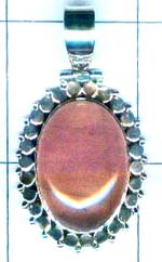 Silver free size gem stone pendant-w8p192