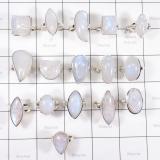 WSR998-Rainbow Moonstone 100 gram Wholesale Lot Made in 925 Sterling Silver 16 Pcs