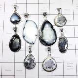 WSL980-Dendritic Agate 100 gram Wholesale 925 Sterling Silver 8 Pcs