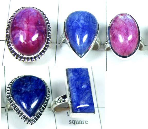 Sterling silver Color Rainbow Moonstone Ring Value Pack-JVR016