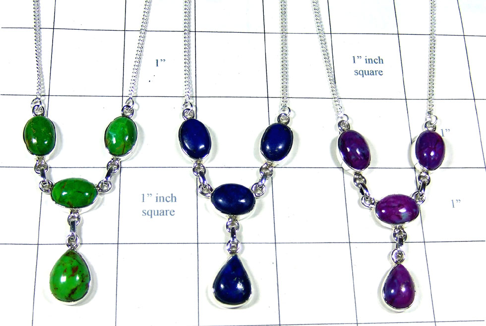 3 Pcs Color gemstone Necklaces - Jyn027