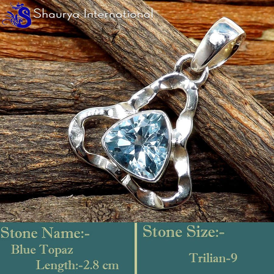 IPC994-Gorgeous Blue Topaz Gemstone Fashionable Designer Pendants 925 Sterling Silver
