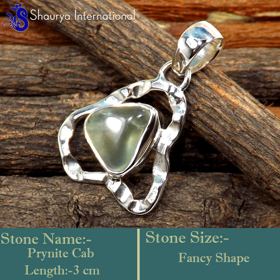 IPC977-Gorgeous Prynite Gemstone 925 Sterling Silver Light Weight Pendants