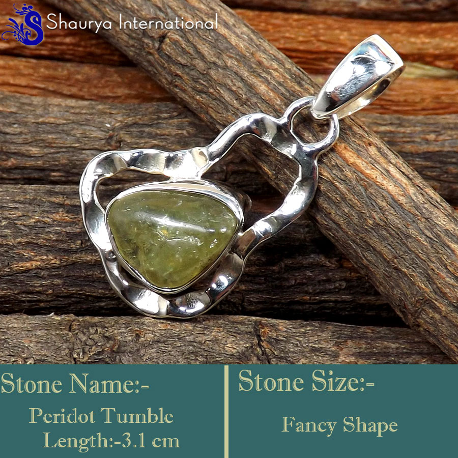 IPC974-925 Sterling Silver Peridot Gemstone Wholesale Designer Pendants