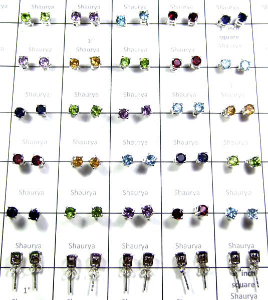 Lattest Cut Multi Stones 30 Pairs Earrings Lot-SS6YCE002