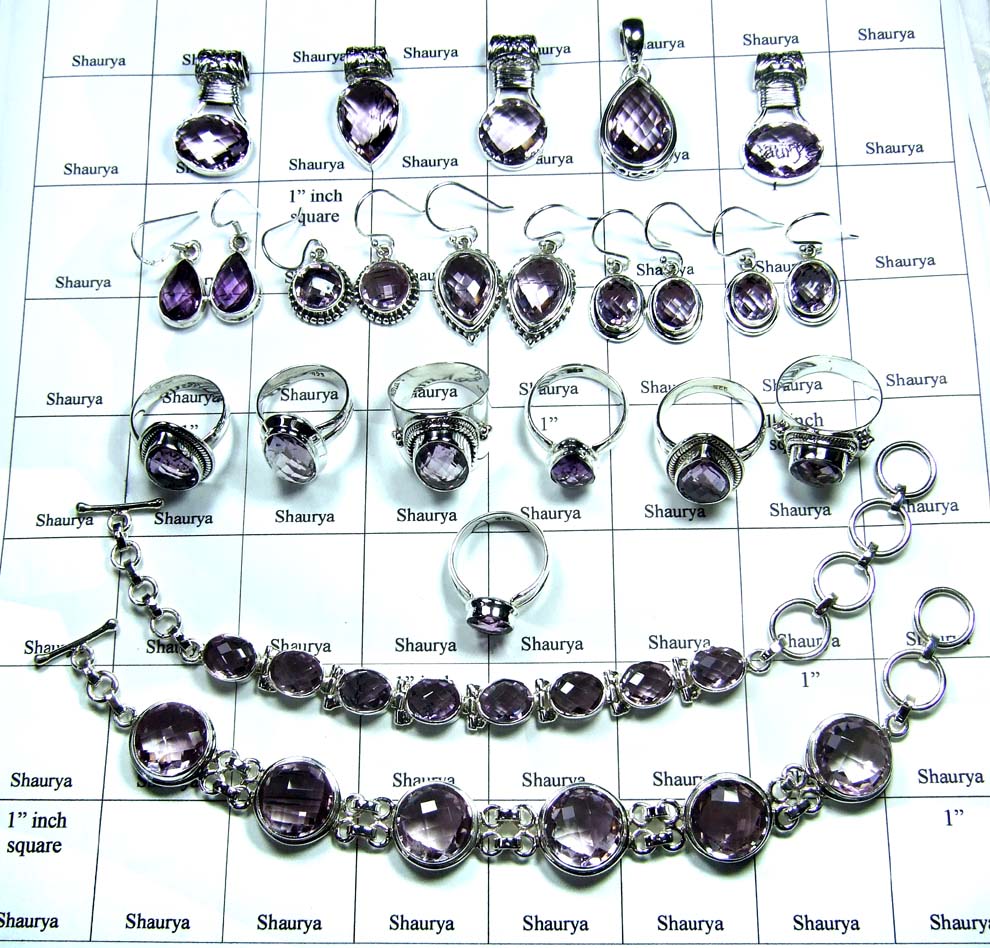 Faceted Chekar Cut Amethyst Combo Lots-SS6YST003