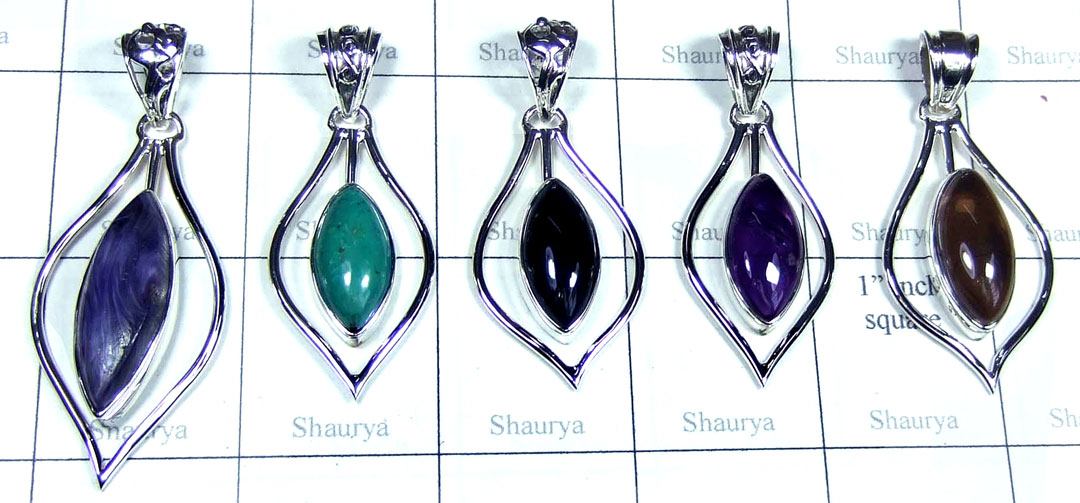 5 Pcs Light weight silver Pendants - SYP008