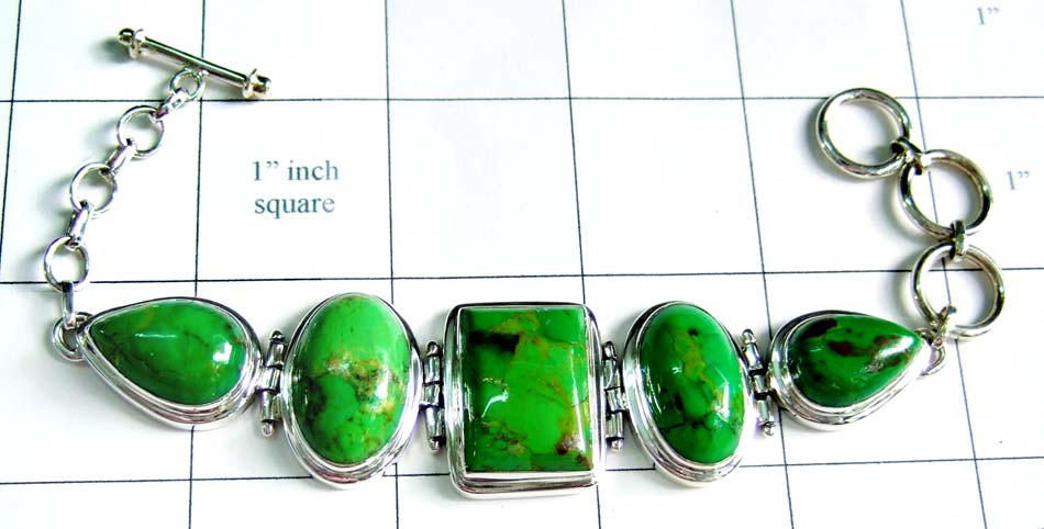 Mohave Green Turquoise Bracelet-jsb030