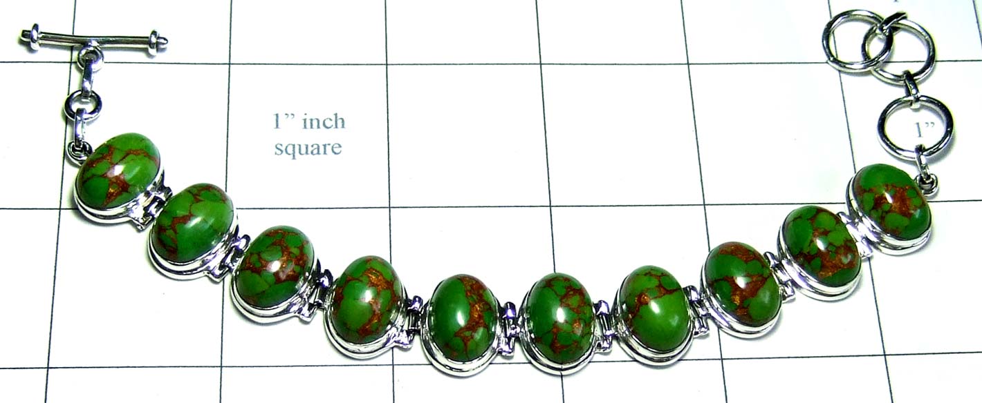 Green Coper Turquoise Bracelet-jsb146