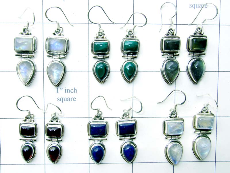 Wholesale silver faceted earrings-jye014