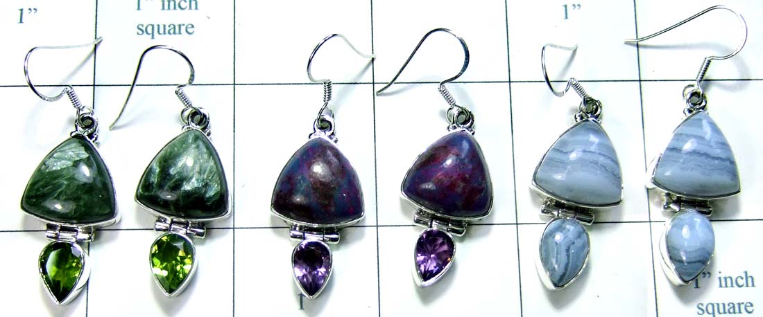 Wholesale silver gems earrings-jye020