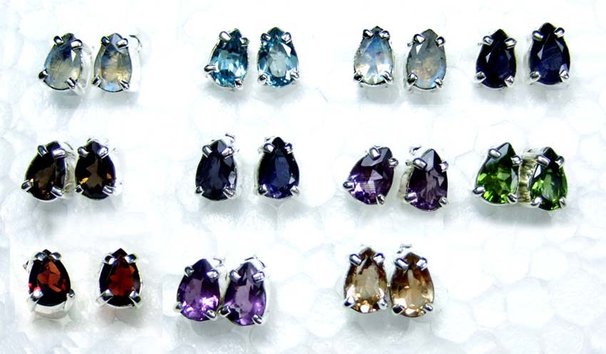 Sterling silver Stud Earrings 11 Pairs -jye022