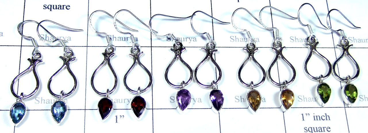 5 Prs Light weight silver Earrings - jye237