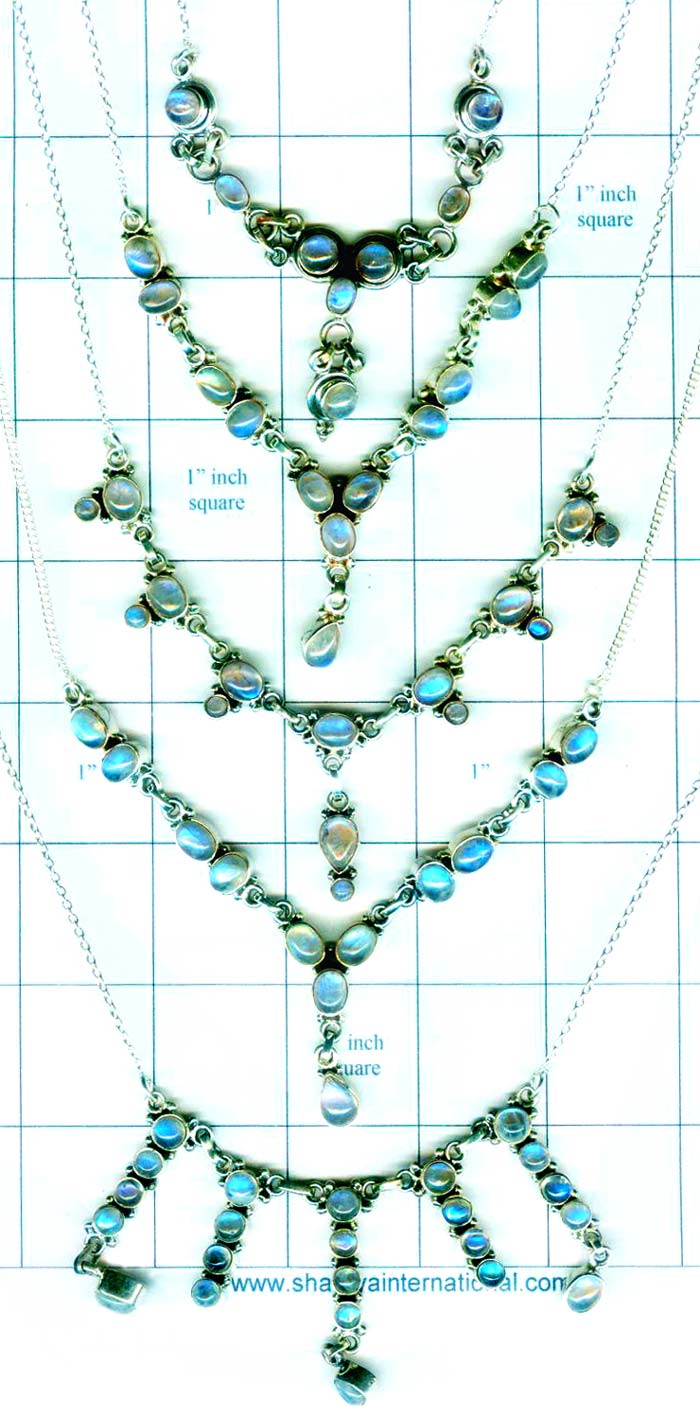 Rainbow Moonstone Necklaces Lot-jyn002