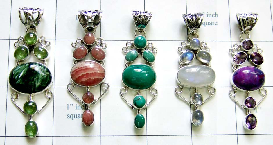 Wholesale silver gems Pendants-jyp071