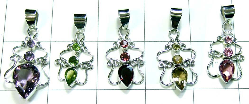Wholesale silver gems Pendants-jyp072