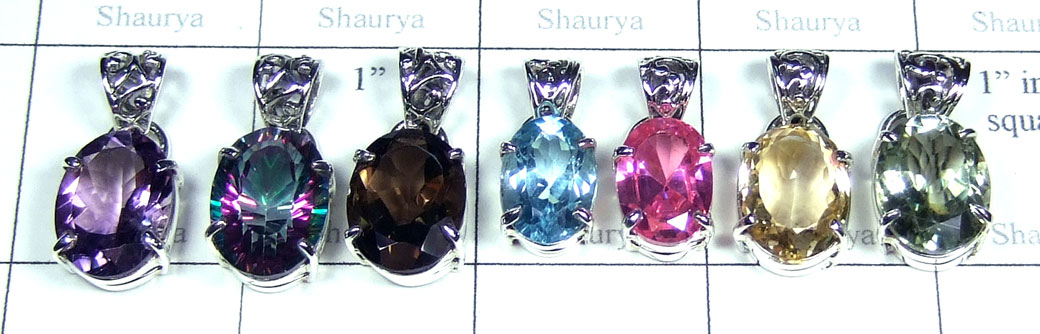Wholesale silver gems Pendants-jyp074