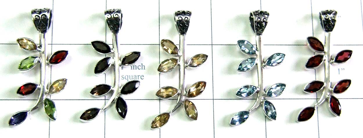 Wholesale silver gems Pendants-jyp076
