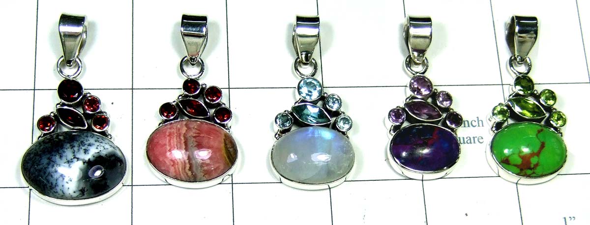 5 Cut Cab Pendants-jyp386