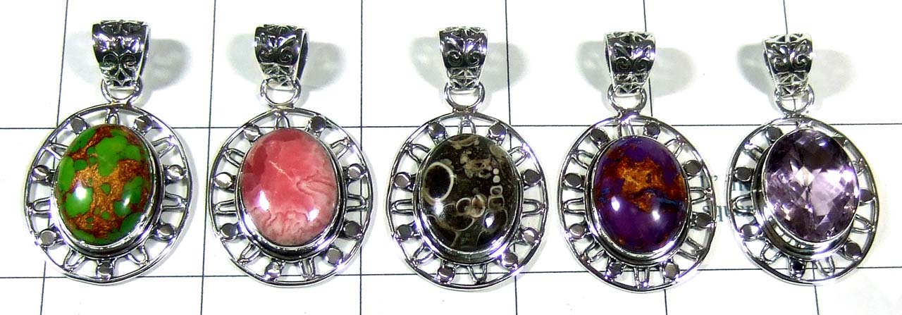 Handmade silver Pendants 5 Pcs-jyp486