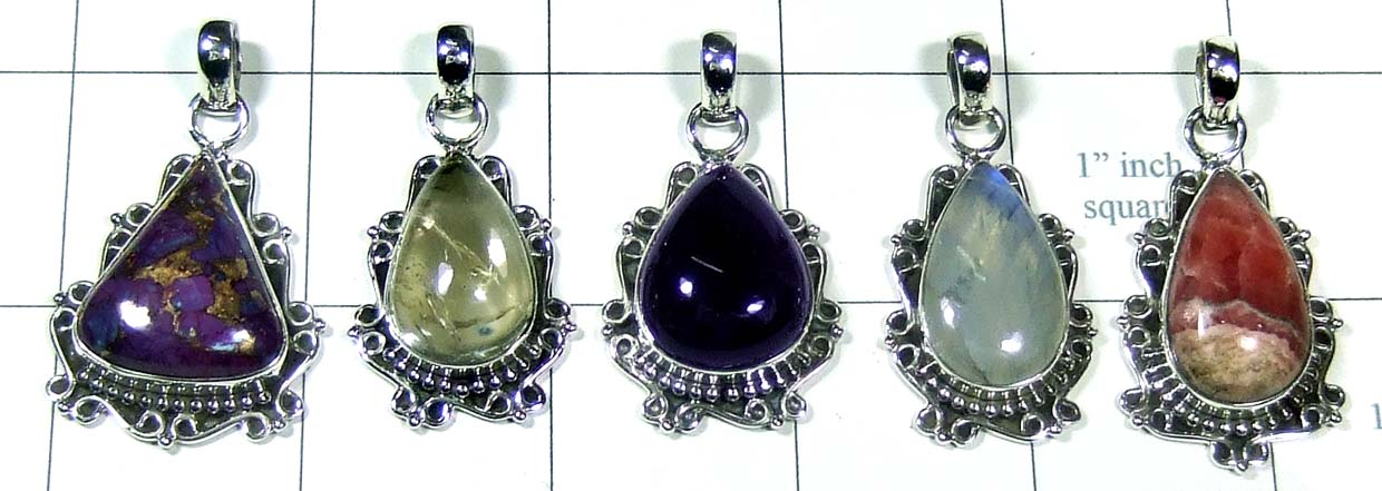 Handmade silver Pendants 5 Pcs-jyp487