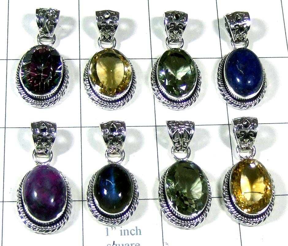 8 Pcs cut cab Pendants lot-jyp495
