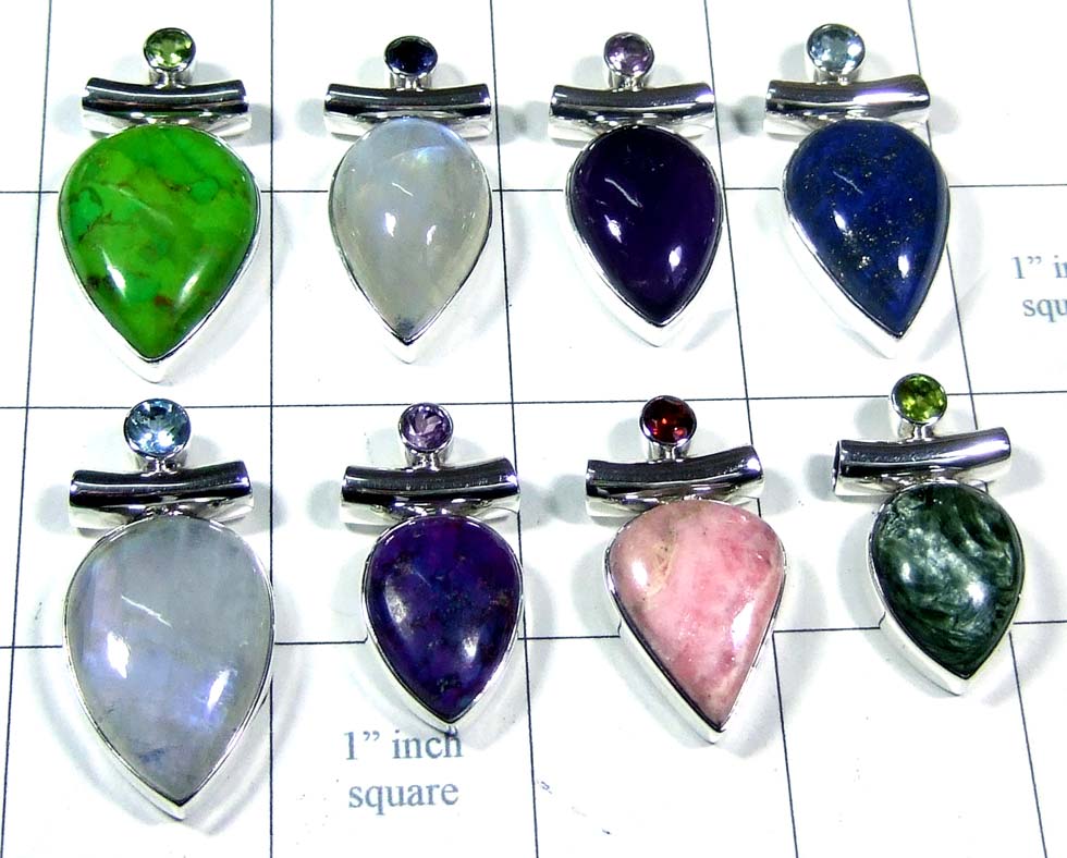 8 Pcs sterling silver Pendants-jyp496