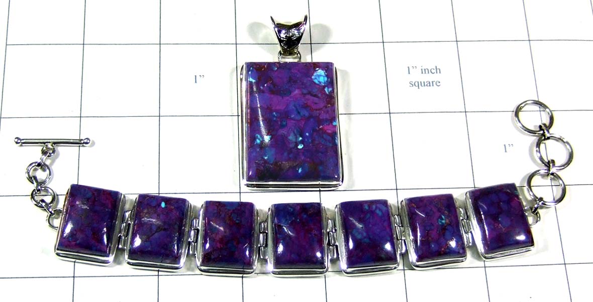 Purple Turquoise Gemstone Set-jyset005