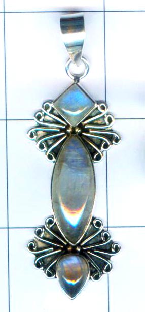 Silver fantastic moonstone pendent-nscsp161