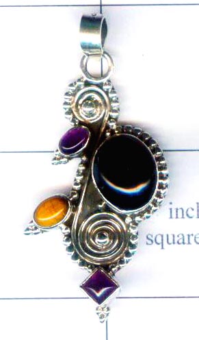 Silver indian fancy shape pendent-nsnavp089