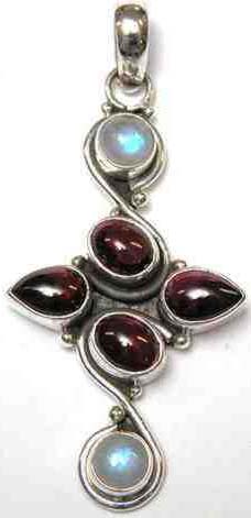 Exclusive Garnet and Pearl Pendant-SSQBP027