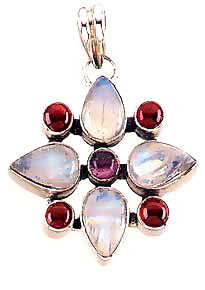 Cab Multi Stone Pendant-SSQBP221