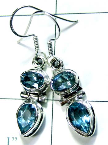 Sterling silver gems earring-ss4e098