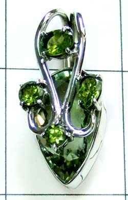 Classic Silver gems stud Pendant-ss4p165