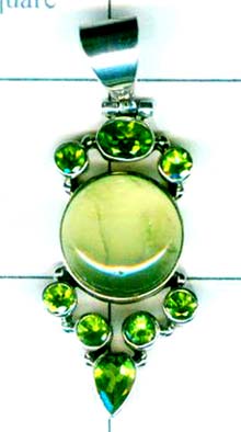 Handmade Sterling silver Gems Pendant-ss4p173