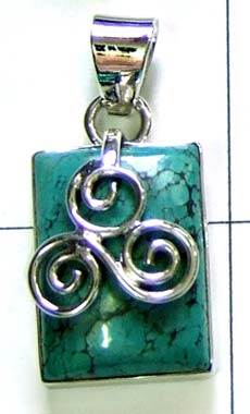 Handmade Sterling silver Gems Pendant-ss4p174