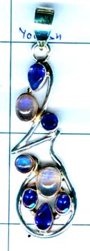 Sterling silver gems Pendant-ss4p190