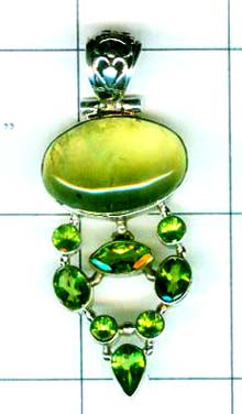 Sterling silver gemstone Pendant-ss4p345