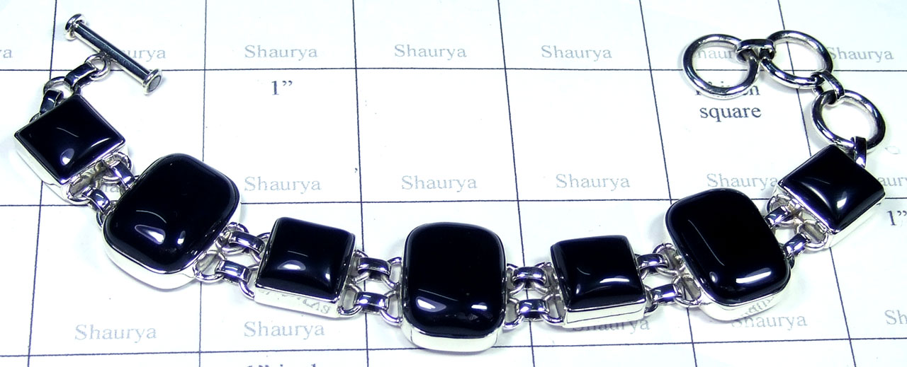 Sterling silver Onyx Bracelet-ss5b030