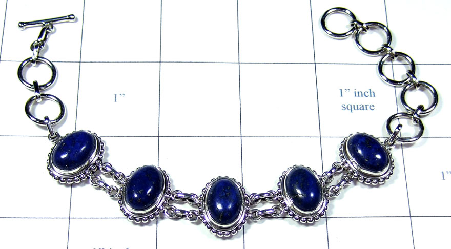 Lapis silver gems Bracelet-ss5b031