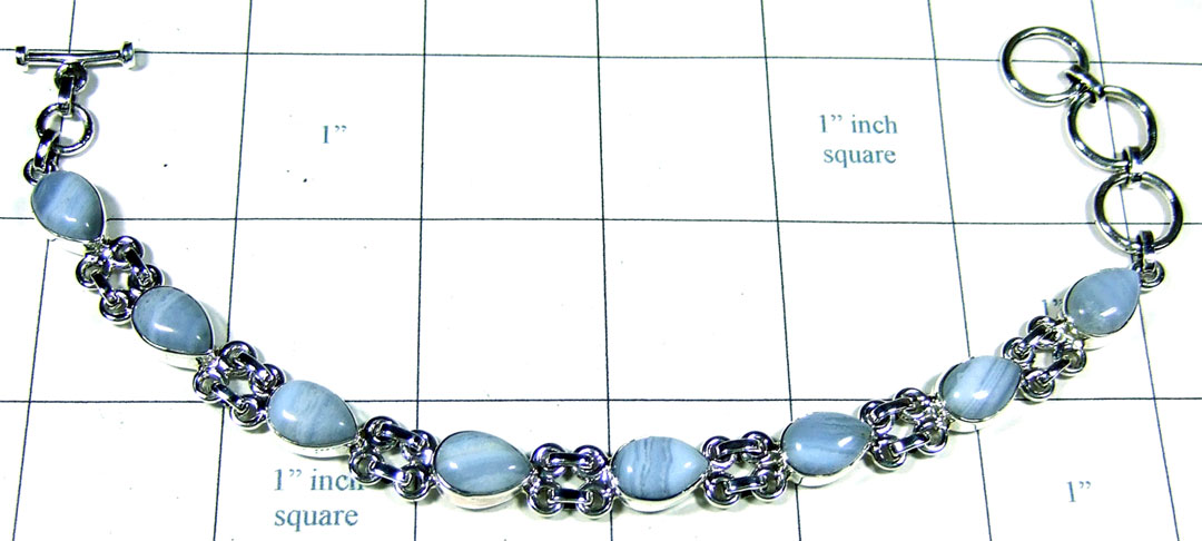 Silver Blue lace Bracelet-ss5b032