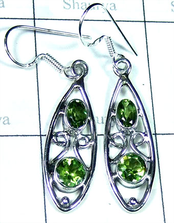 Silver Peridot gemstone Earring-ss5e233