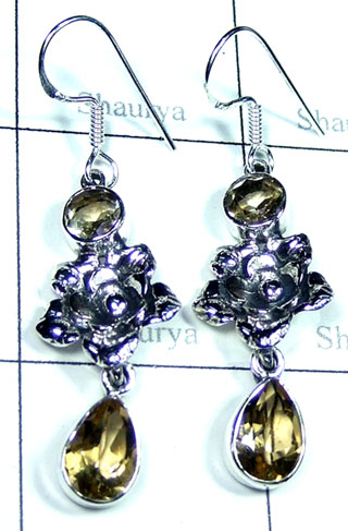 Silver with Citrine gemstone Earring-ss5e234