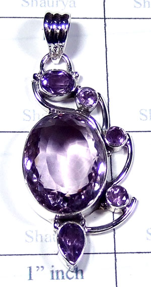 Amethyst silver gems Pendant-ss5p286
