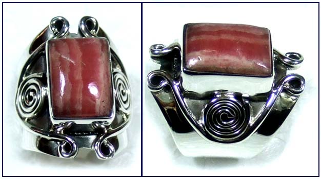 Silver Rodochrosite Ring-ss5r080
