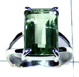 Green Amethyst cut Ring-ss5r092